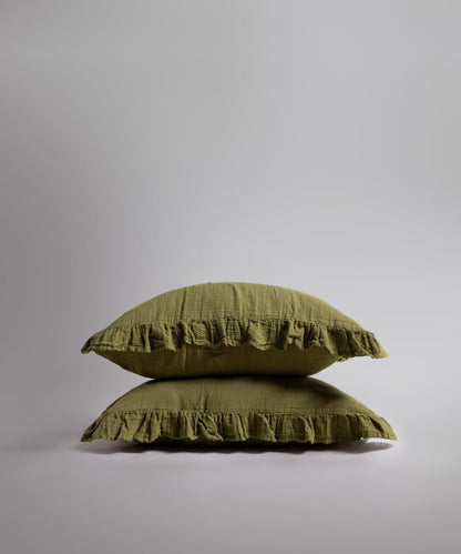 Esse Exclusive 100% Soft Cotton Gauze/Muslin Fitted Sheet Set Olive