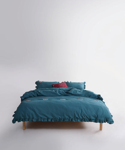 Comet Hand-Embroidered Stonewash Duvet Cover Set (Limited Edition)