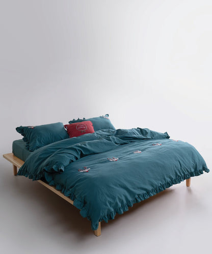 Comet Hand-Embroidered Stonewash Duvet Cover Set (Limited Edition)