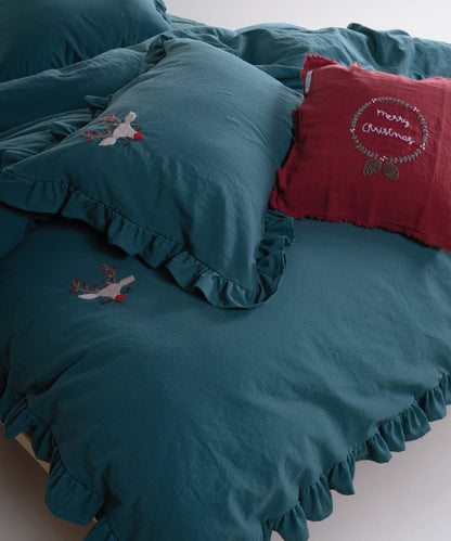 Comet Hand-Embroidered Stonewash Duvet Cover Set (Limited Edition)