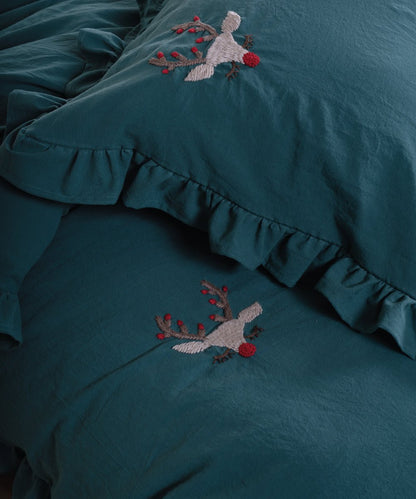 Comet Hand-Embroidered Stonewash Duvet Cover Set (Limited Edition)