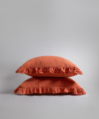 Esse Exclusive 100% Soft Cotton Gauze/Muslin Pillowcase Mecca Orange