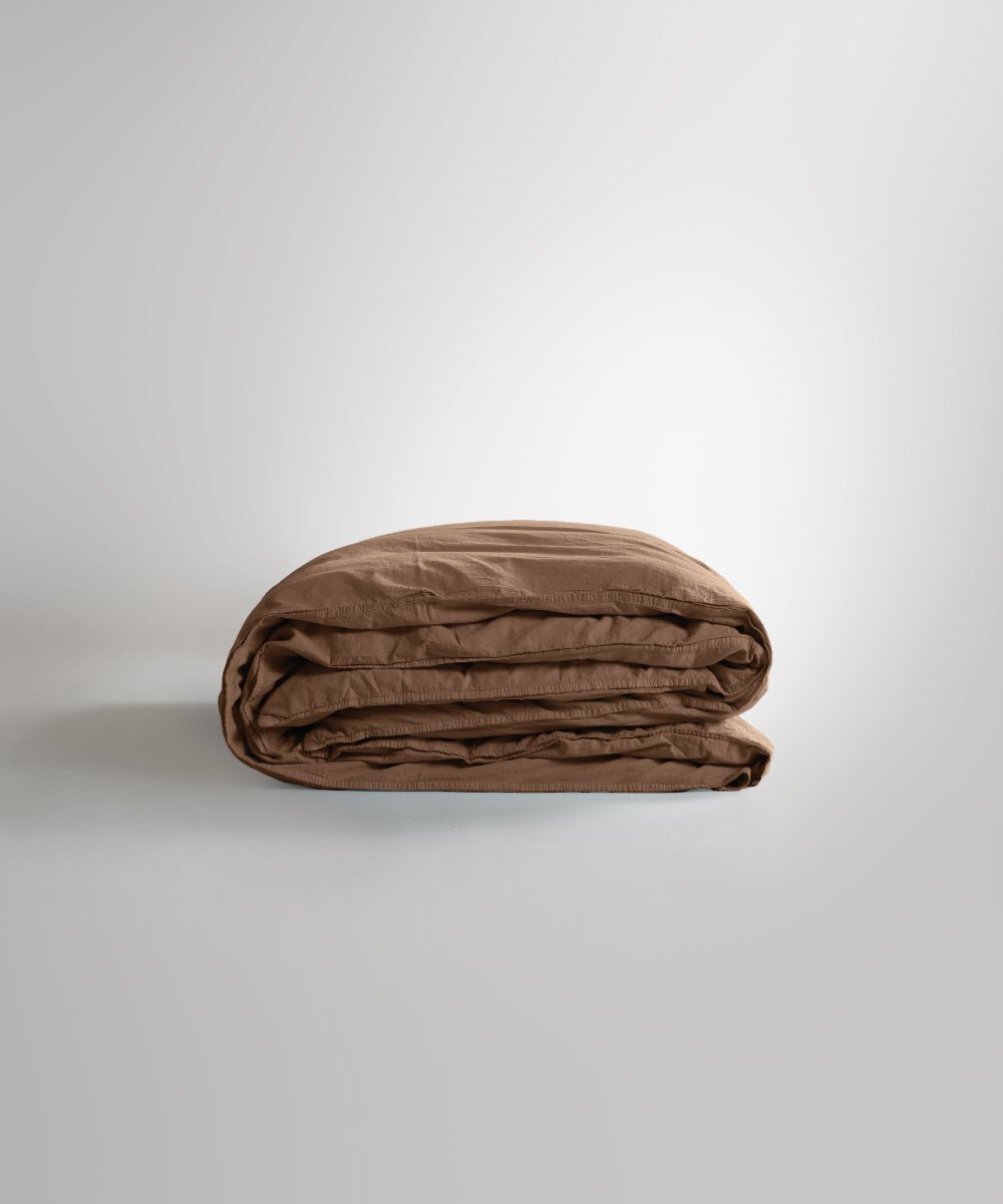 Stonewash 100% Soft Cotton Duvet Cover Wood Smoke