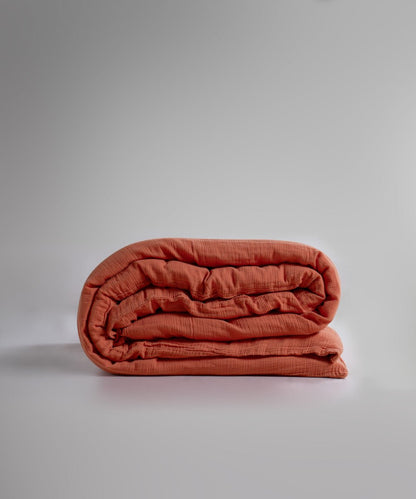 Esse 100% Soft Cotton Gauze/Muslin Duvet Cover - Mecca Orange