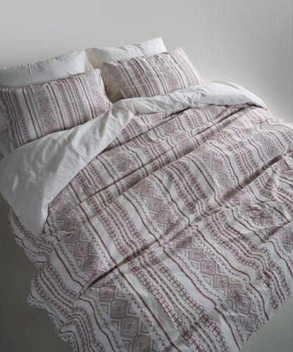 Stonewash 100% Soft Cotton Duvet Cover Set Coastal Trio - Cream