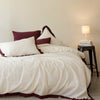 Odessia Raspberry Ruffled 100% Soft Cotton Duvet Cover Set - Stonewashed | Limasso