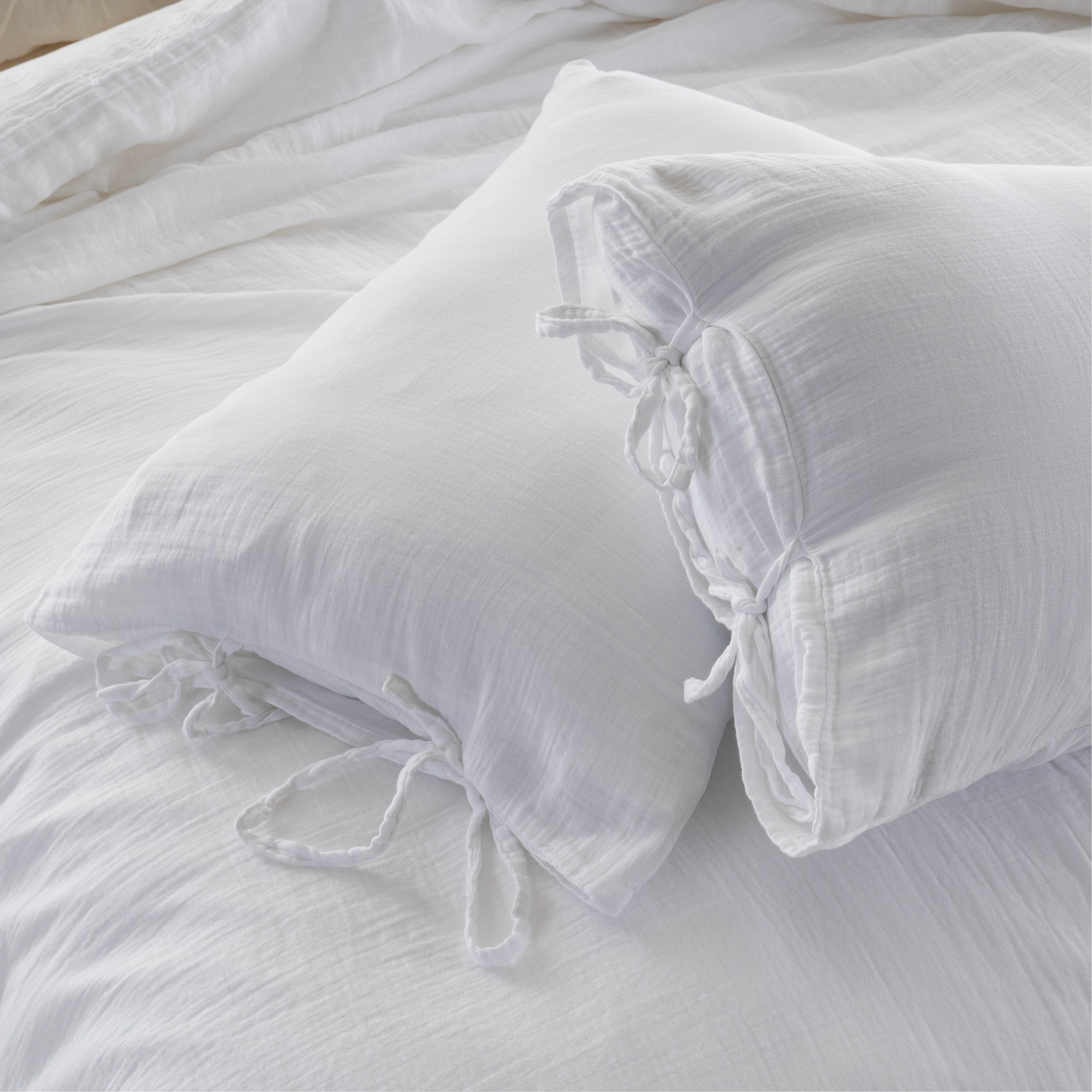 Esse 100% Natural Cotton Gauze-Muslin Duvet Cover Set Snow White