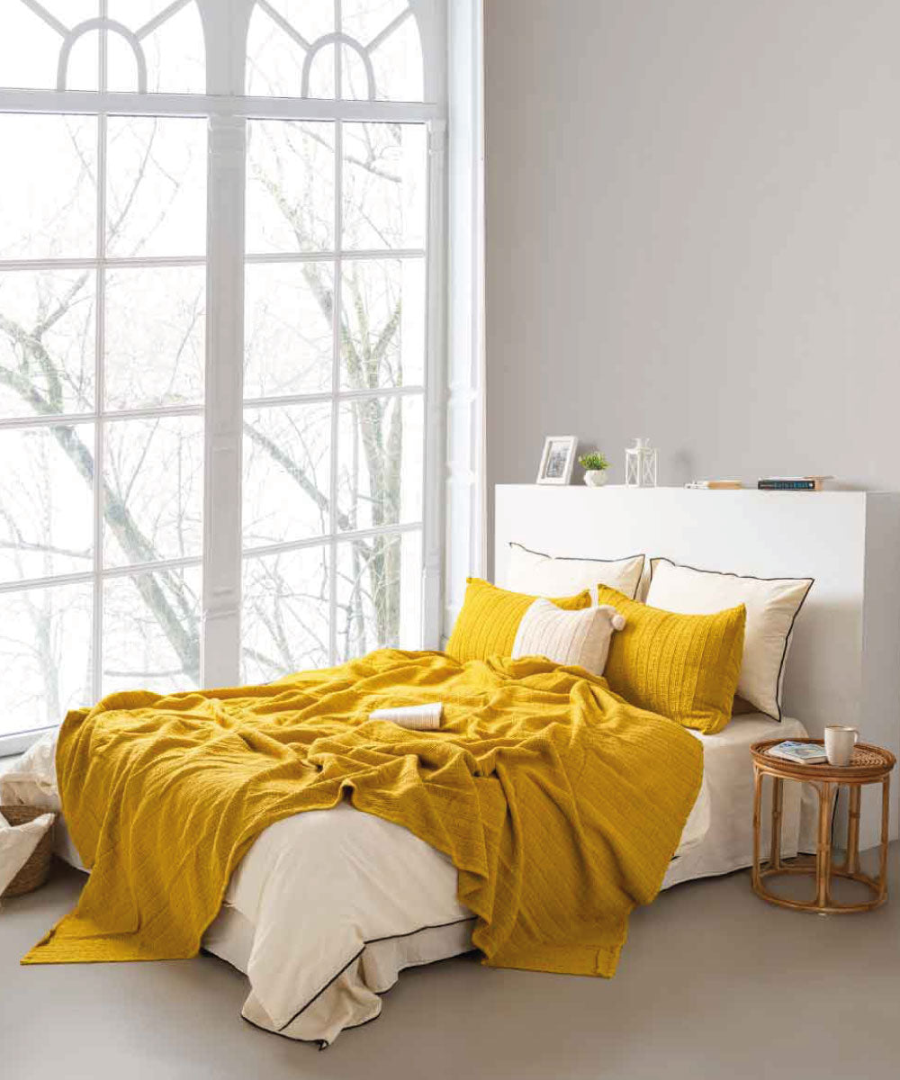 Essualte Waffle Bedspread Set Honey