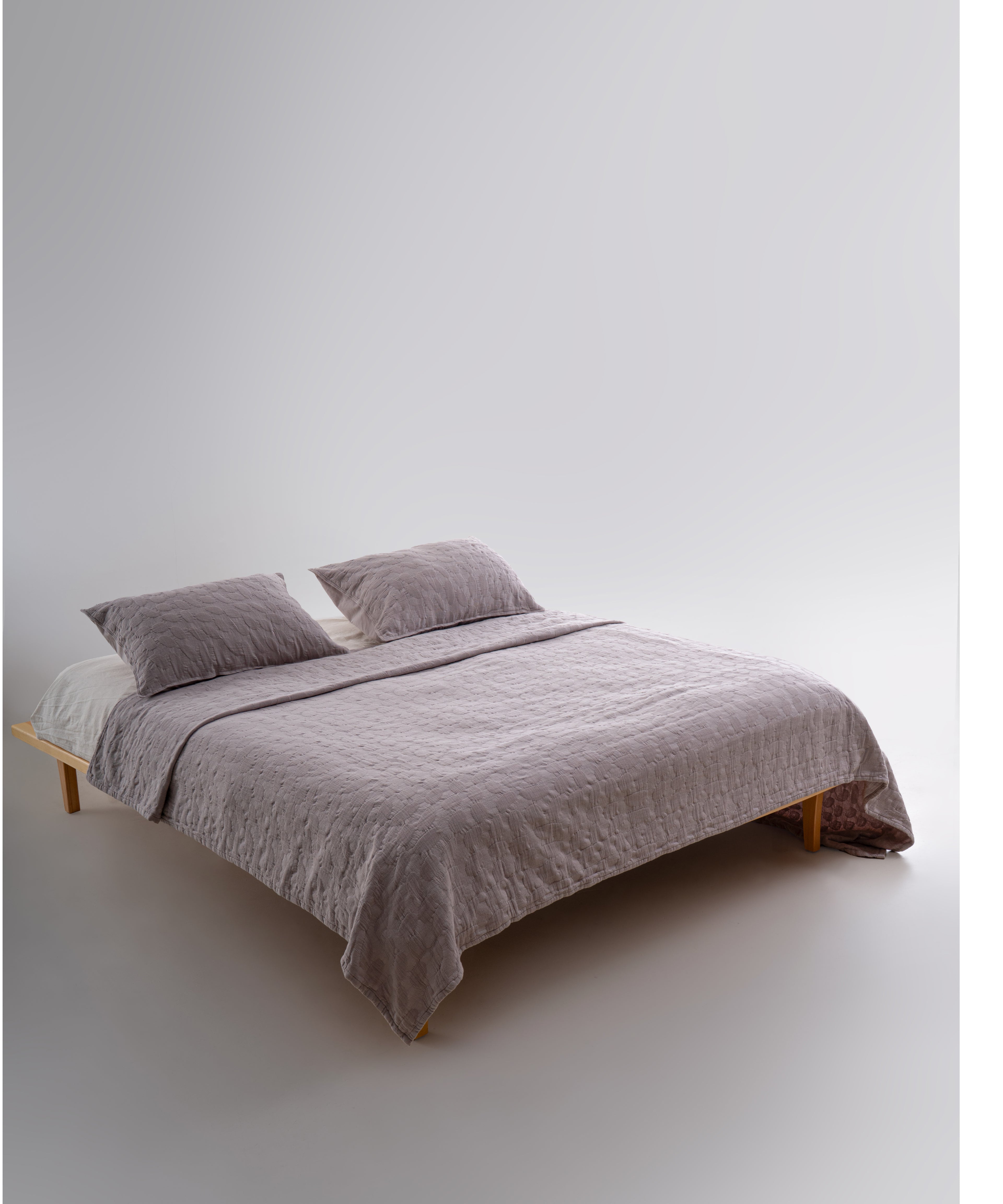 Alphecca 100% Cotton Stonewashed Bedspread Set - Opal Grey