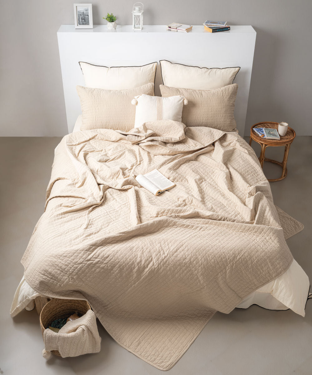 Essualte Basic Bedspread Set Oxfordtan