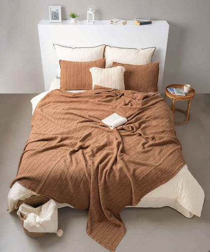 Essualte Waffle Bedspread Set Wood Smoke