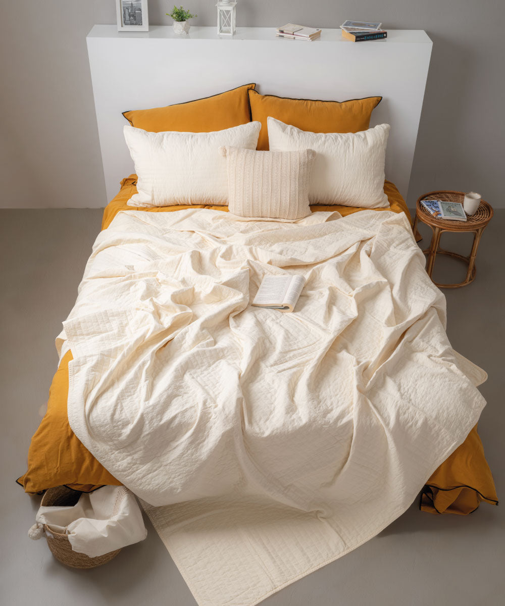 Essualte Bacis Bedspread Set Mediterranean Cream