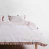 Damask 100% Cotton Stonewashed Ruffle Duvet Cover Set with Hand Embroidery