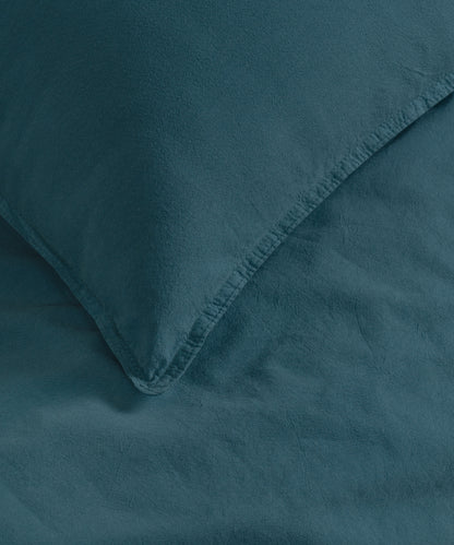 Dark green cotton pillowcase featuring envelope flap closure for a neat and secure fit