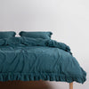 Stonewash 100% Soft Cotton Duvet Cover Set Exclusive Dark Green