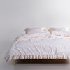 Dora Cream Ruffle Lace 100% Cotton Duvet Cover Set – Stonewashed | Limasso