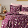 Midnight 100% Cotton Sateen Duvet Cover Set - Raspberry