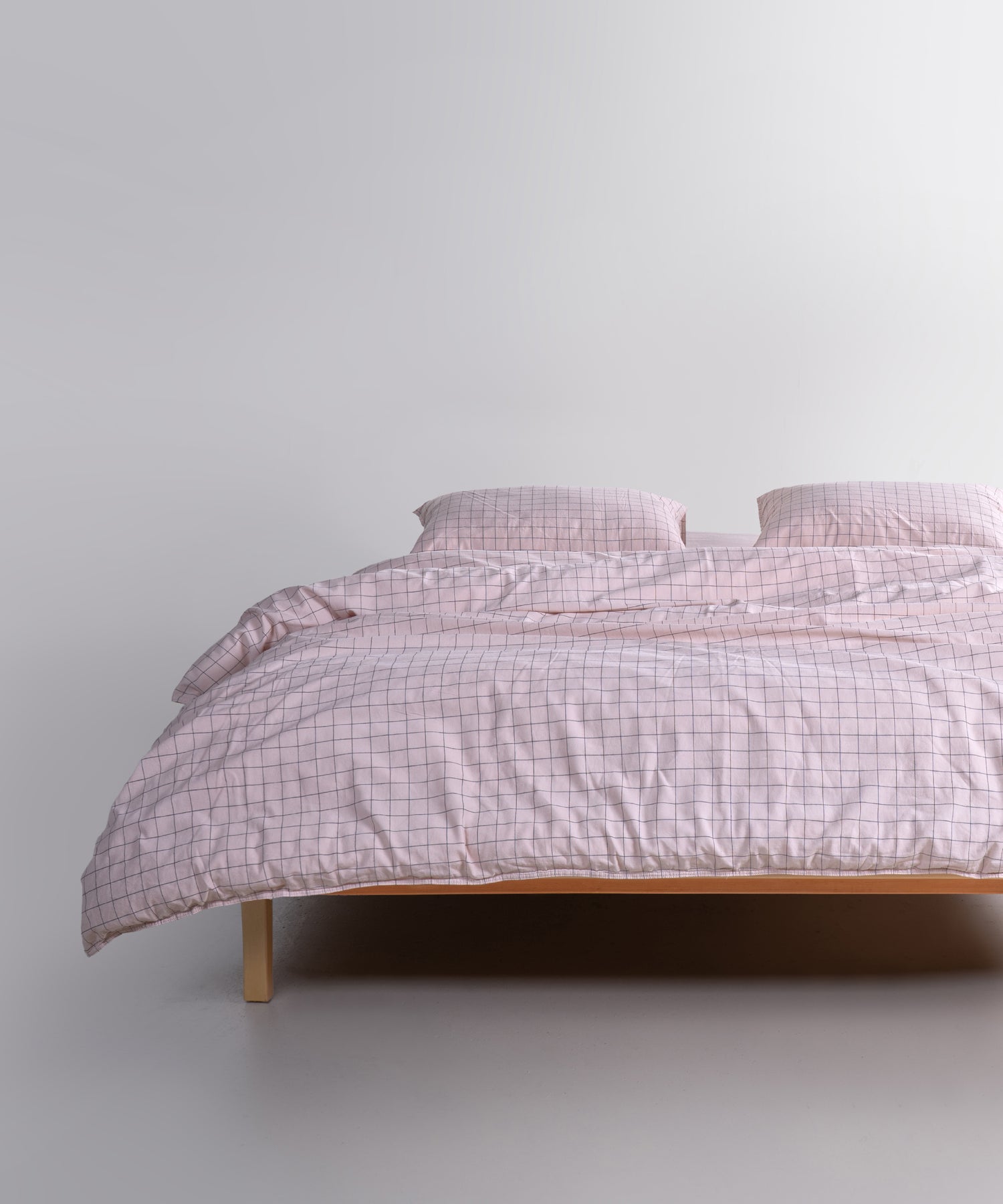 Main view of the Inara duvet cover set in Pristine, made from 100% stonewashed cotton with a soft, relaxed finish.