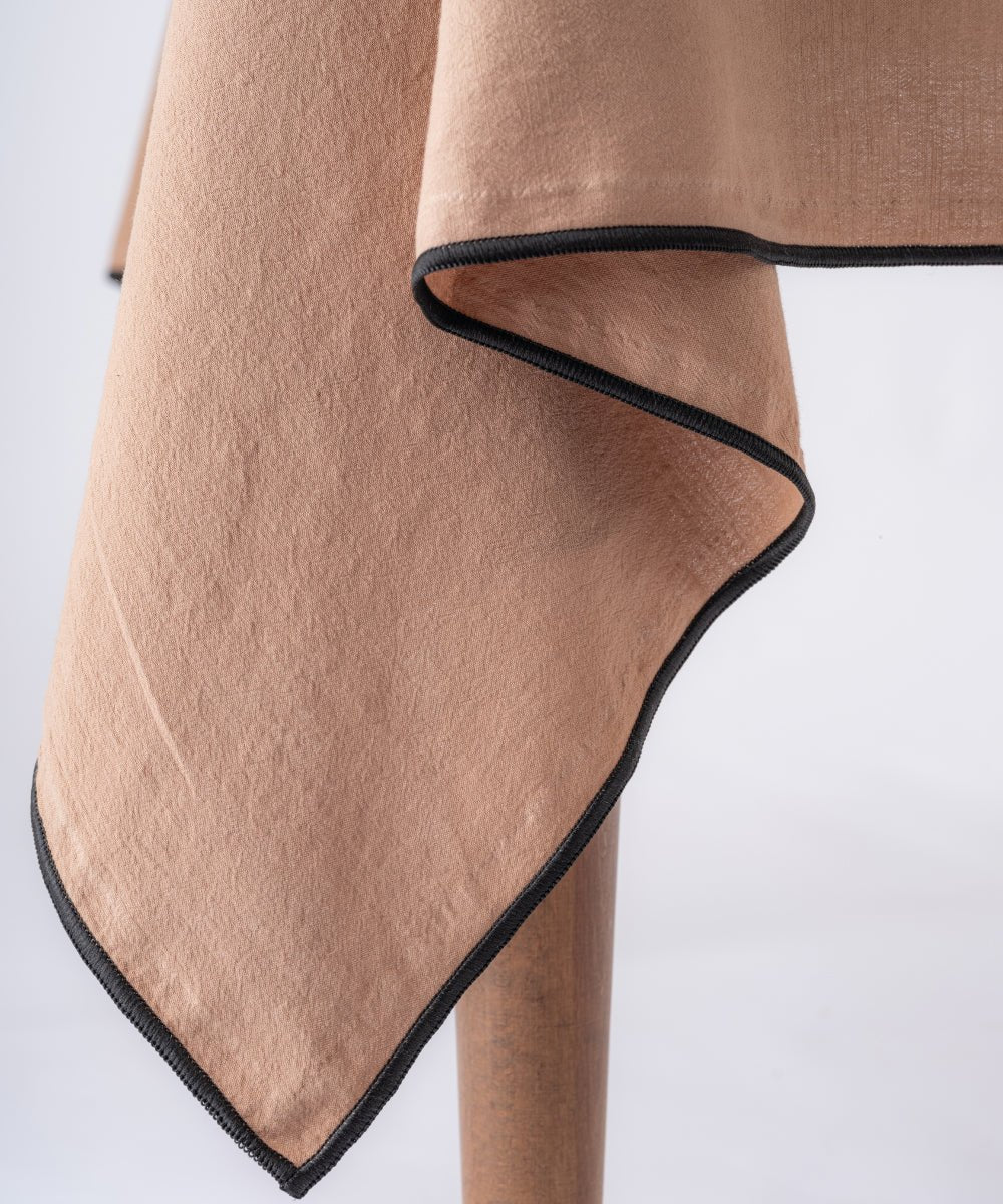 Large Wood Smoke grey rectangular cotton tablecloth 160x280 cm with embroidered edges, dining table linen for 8 to 10 seater table UK