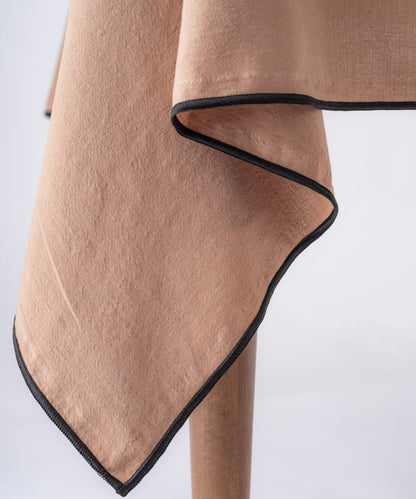 Large Wood Smoke grey rectangular cotton tablecloth 160x280 cm with embroidered edges, dining table linen for 8 to 10 seater table UK