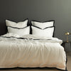 Luxury 100% Cotton Sateen Double Oxford Duvet Cover Set with Black Border | Hotel Collection Bedding