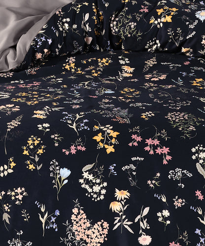 Midnight 100% Cotton Sateen Duvet Cover Set - Dress Blue Details