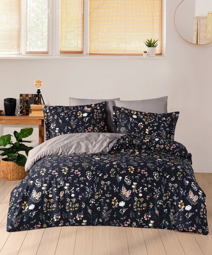 Midnight 100% Cotton Sateen Duvet Cover Set - Dress Blue Full