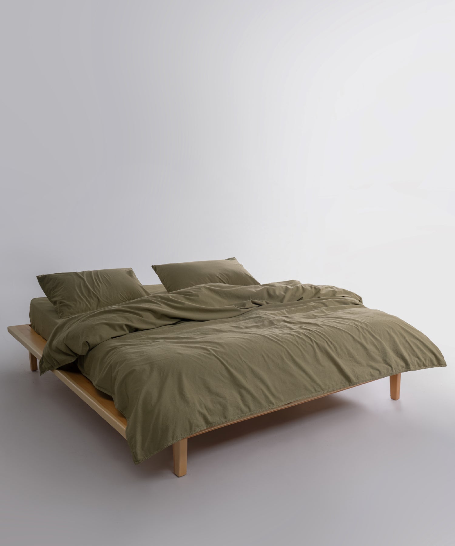 Olive Cotton Duvet Cover Set | Natural Comfort &amp; Relaxed Elegance