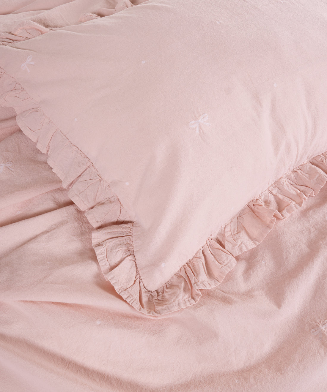 Close-up of stonewashed 100% cotton fabric in Pristine showing soft breathable texture