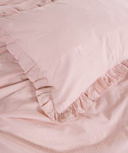 Close-up of stonewashed 100% cotton fabric in Pristine showing soft breathable texture