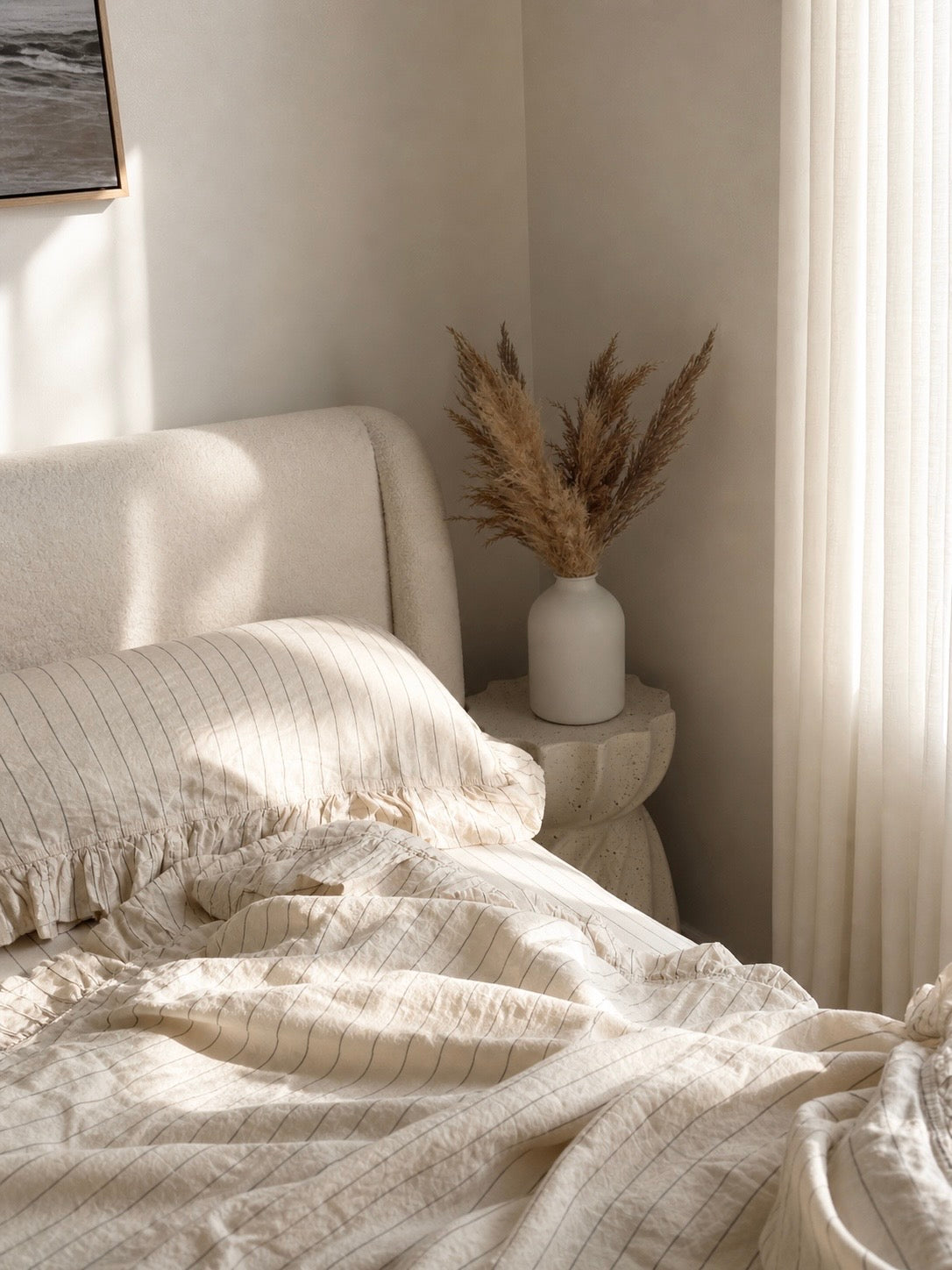 Real home photo featuring the Leila 100% Cotton Duvet Cover Set by a Limasso London customer