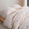 Garment Washed Ribbon Cream 100% Cotton Duvet Cover Set | Ruffled