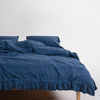 Sicilia Dress Blue Ruffle Lace 100% Cotton Duvet Cover Set – Stonewashed | Limasso
