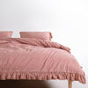Sicilia New Rose Ruffle Lace 100% Cotton Duvet Cover Set – Stonewashed | Limasso
