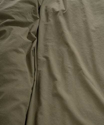 Soft Stonewashed Cotton Fabric | Olive Bedding Texture Detail