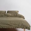 Stonewash Exclusive 100% Soft Cotton Duvet Cover Set Olive