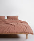 Stonewashed 100% cotton duvet cover set in Commercer colour, soft breathable luxury bedding set with pillowcases, modern UK bedroom styling