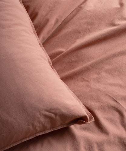 Stonewashed 100% cotton pillowcase set in Commercer colour, 50x75cm soft breathable pillow covers with envelope closure, luxury UK bedding