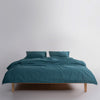 Stonewashed Ephesus 100% Soft Cotton Duvet Cover Dark Green