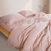 Stonewashed Ribbon Pristine 100% Cotton Duvet Cover Set | Ruffled