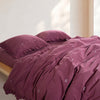 Stonewashed Ribbon Raspberry 100% Cotton Duvet Cover Set | Ruffled