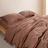 Stonewashed Ribbon Wood Smoke 100% Cotton Duvet Cover Set | Ruffled