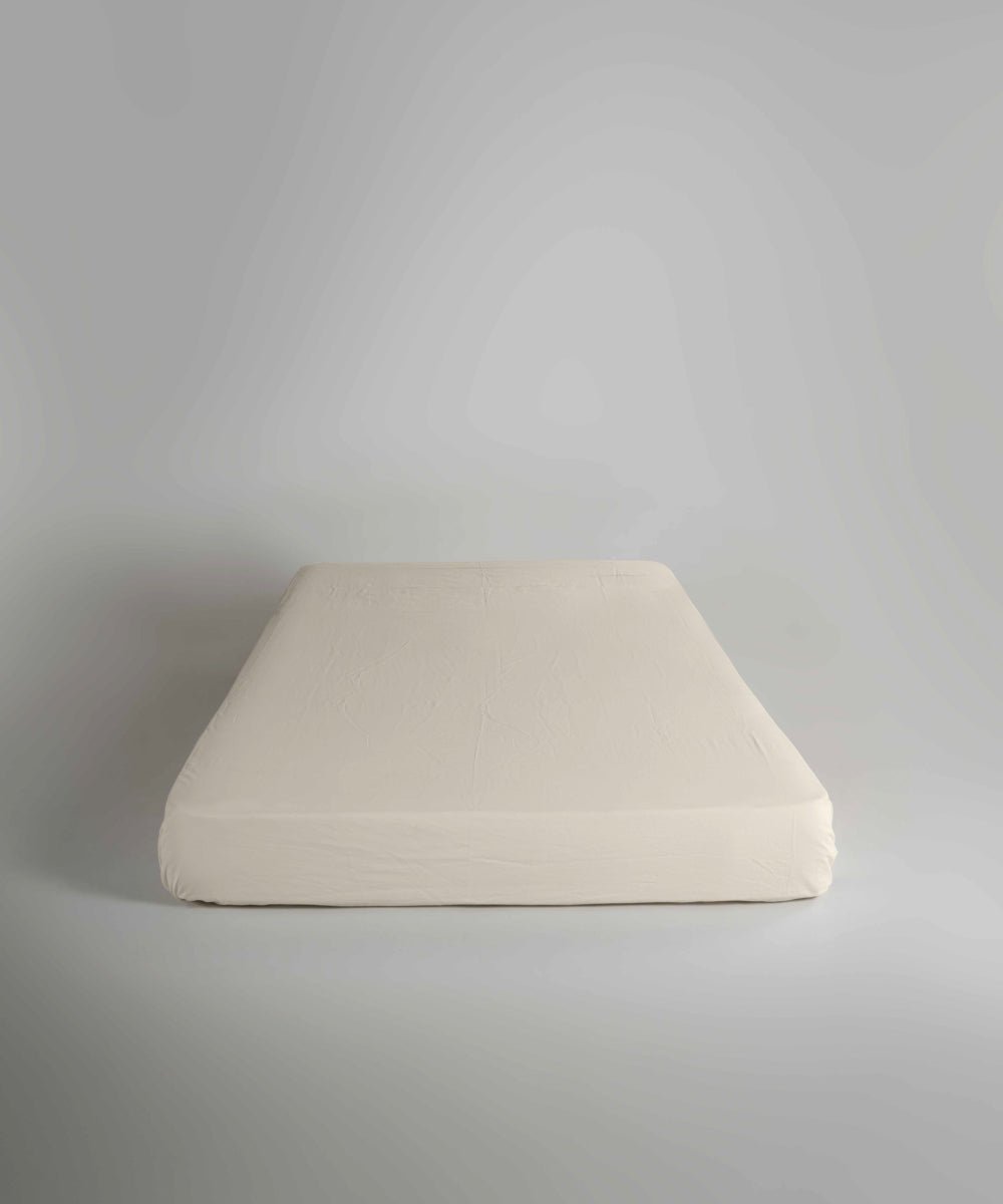 Stonewash 100% Soft Cotton Fitted Sheet Med Cream