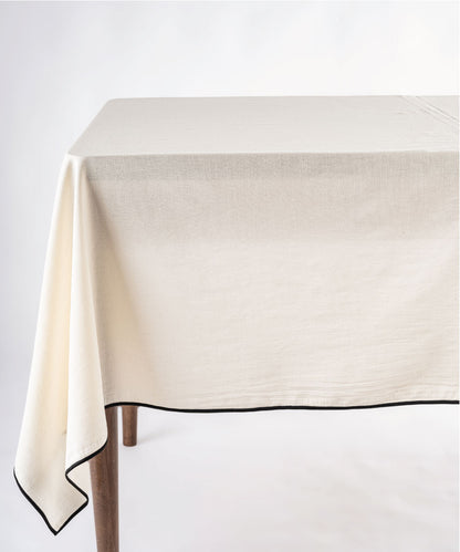 Essualte Mediterranean Cream 100% Cotton Stonewashed Tablecloth