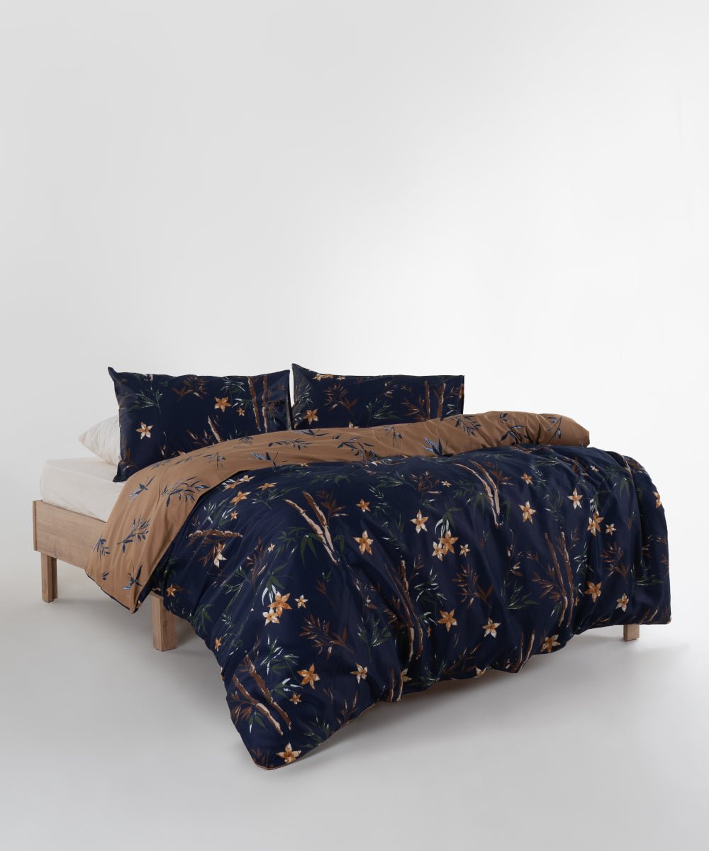 Bamboo Flower 100% Cotton Sateen Duvet Cover Set