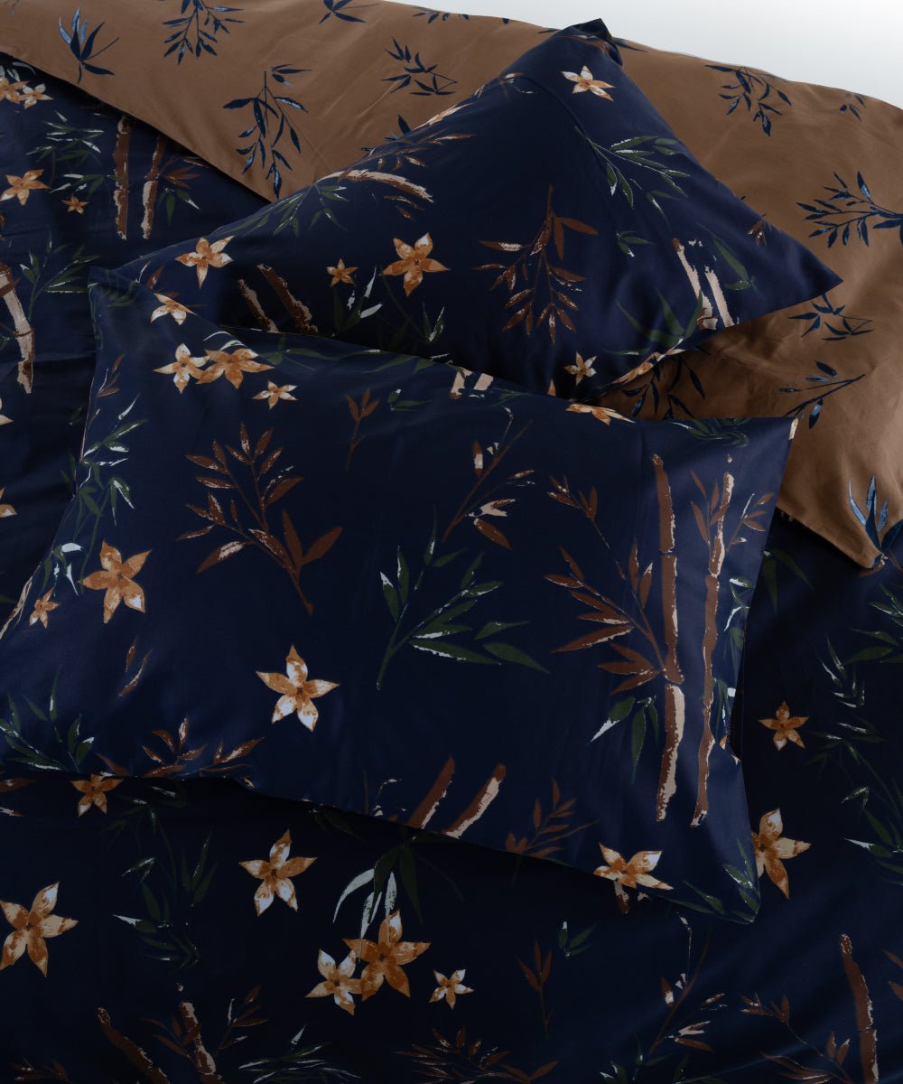 Bamboo Flower 100% Cotton Sateen Duvet Cover Set