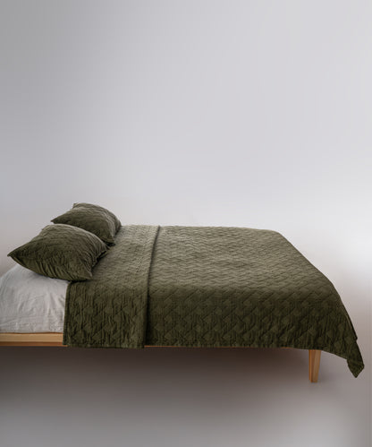 Brianna 100% Cotton Stonewashed Bedspread Set - Capulet Olive