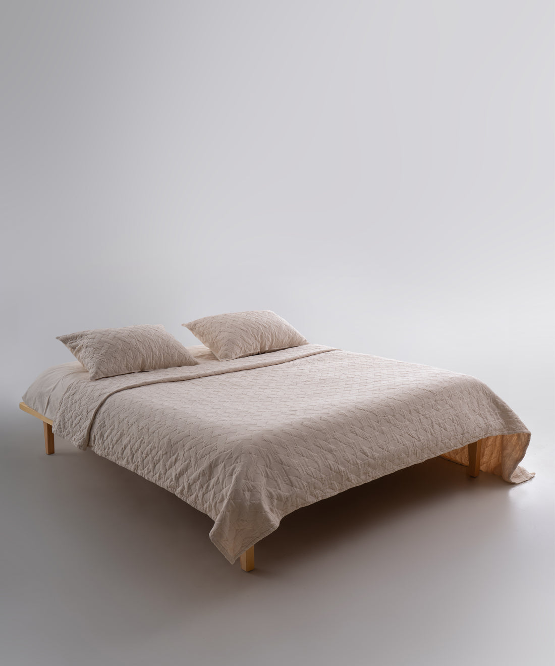 Brianna 100% Cotton Stonewashed Bedspread Set - Cream
