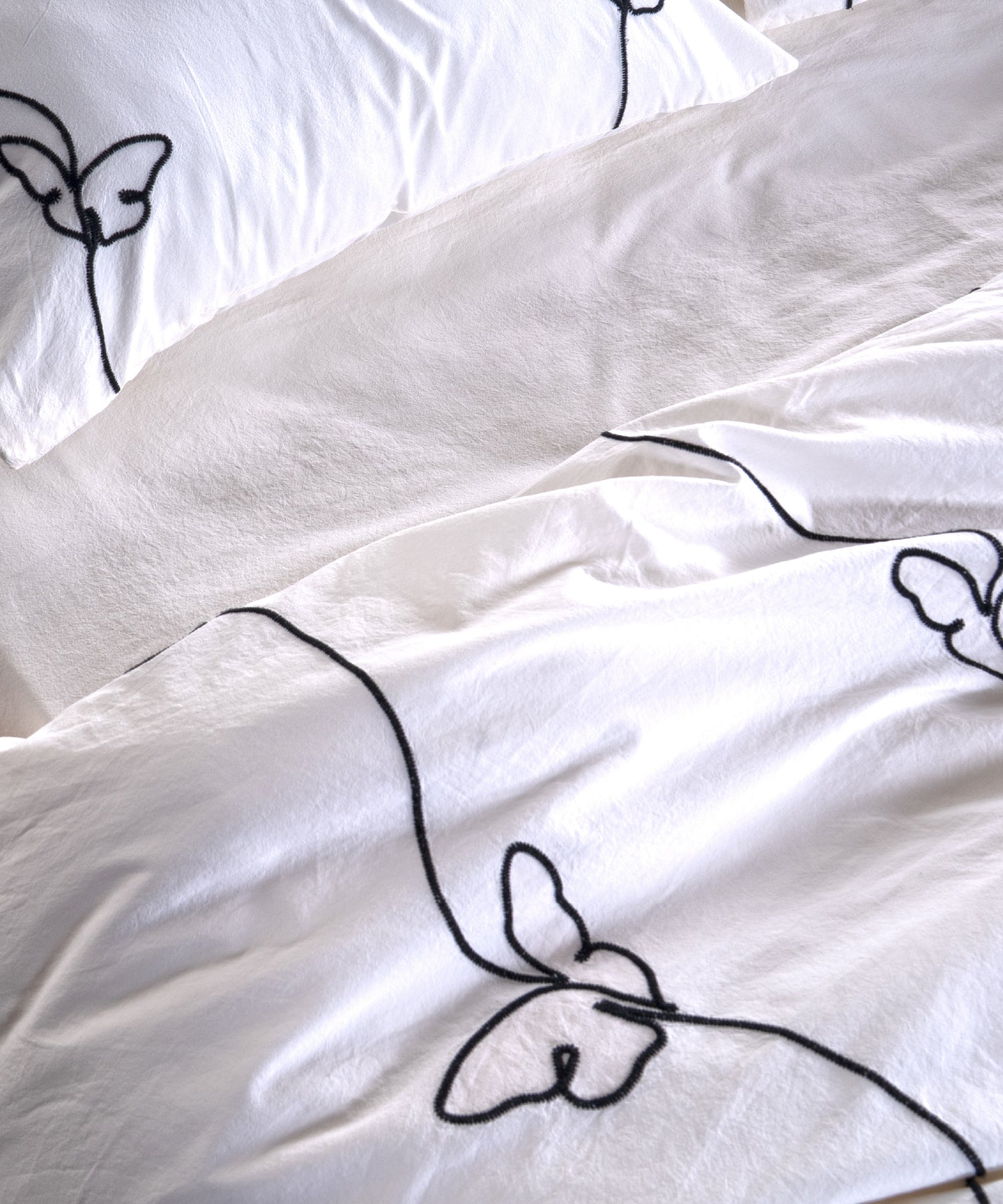 Stonewashed 100% Soft Cotton Duvet Cover Set Butterfly