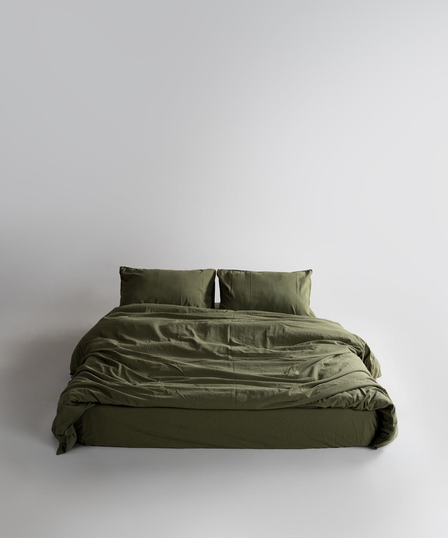 Stonewash 100% Soft Cotton Fitted Sheet Set Capulet Olive